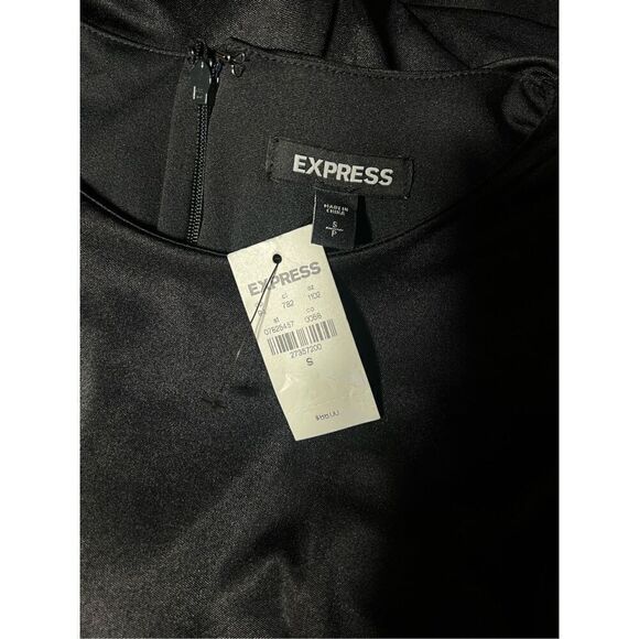 Express NWT Sleeveless Silky Sheath Dress Little Black Dress Size Small - Picture 4 of 4